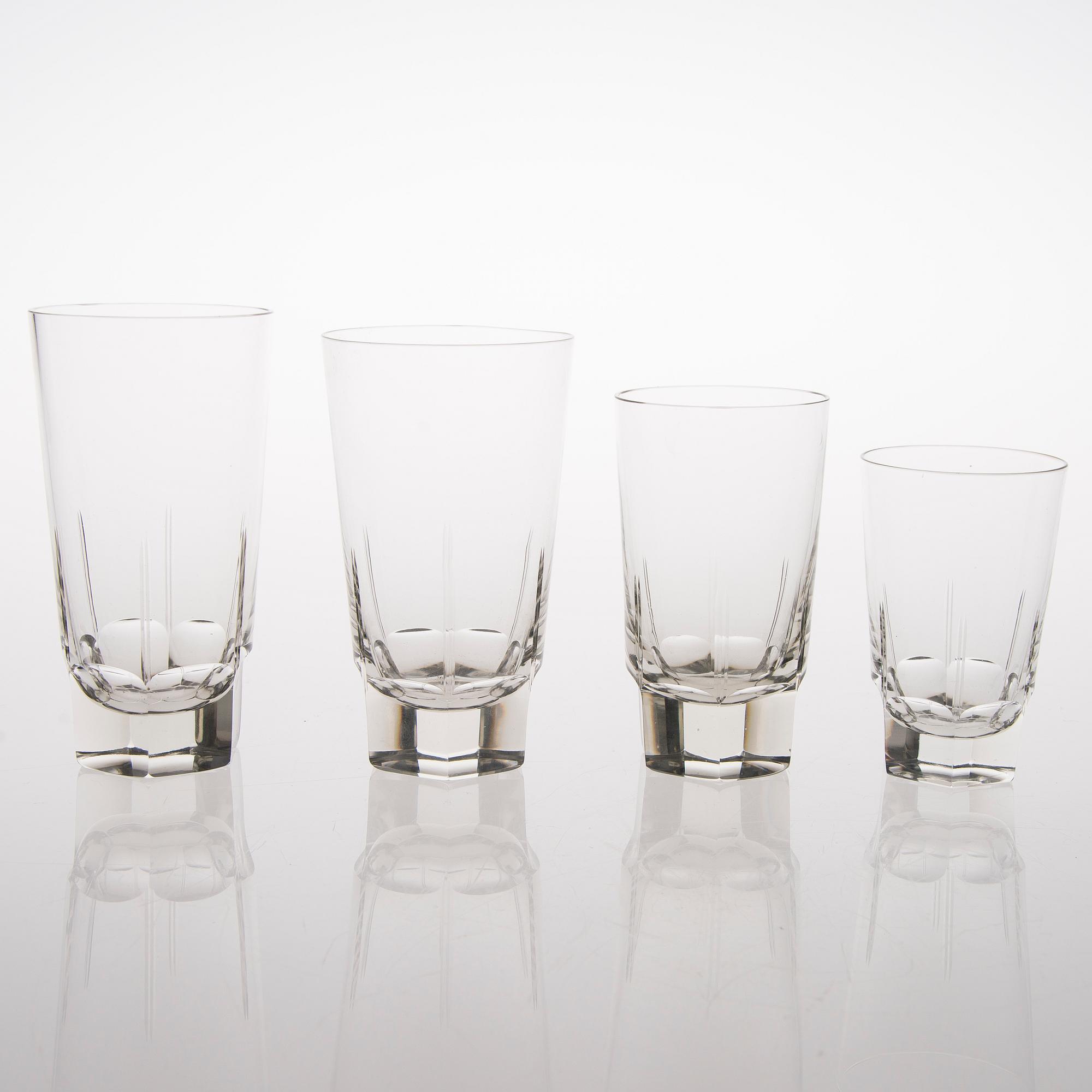 A 38-piece set of glassware from the first half of the 20th Century.