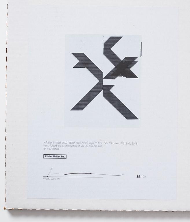 Wade Guyton, "X Poster (Untitled, 2007, Epson UltraChrome inkjet on linen 84 x 69 inches, WG1210)".