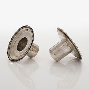 A pair of 19th-century silver candlesticks, maker's mark of Jacob Herman Lundström, Kuopio, 1823.