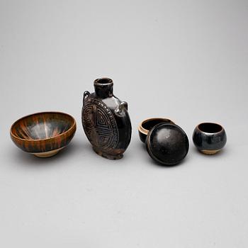 PARTI KERAMIK, 4 delar, Blackware, Kina, 1900-tal.
