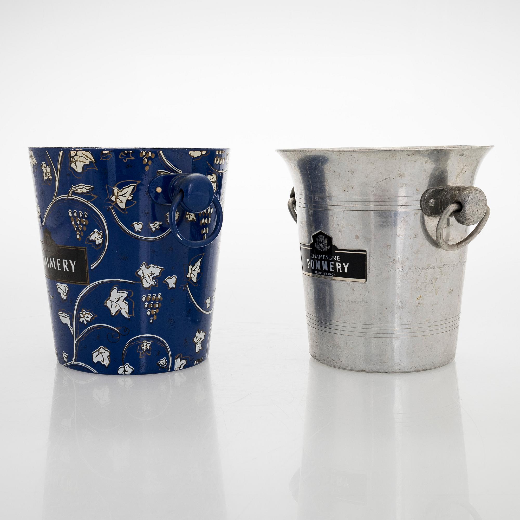 Samppanjajäähdyttimiä, 2 kpl, 1900-luvun loppu.