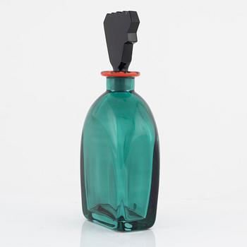 Erika Lagerbielke, a glass decanter with stopper, Orrefors, Sweden, 1988.