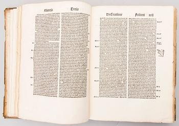 TUOMAS AKVINOLAINEN, Questiones disputate angelici doctoris, Köln 1500, kustantaja Heinrich Quentell.