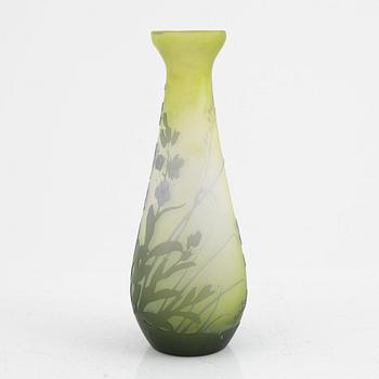 Emile Gallé, vase, glass, Art Nouveau, Nancy, France, early 20th century.