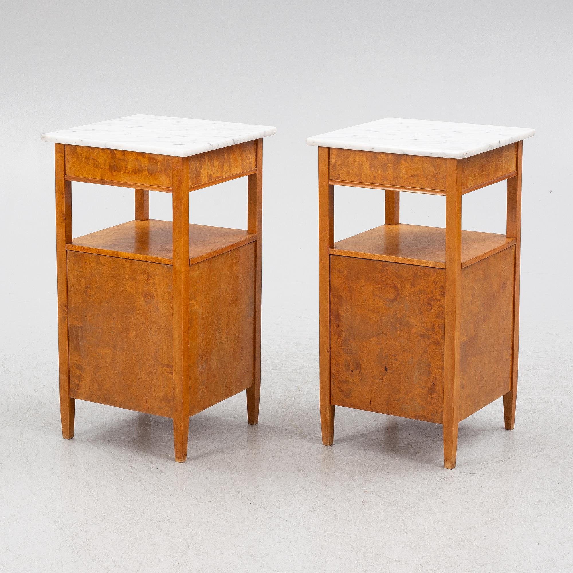 Bedside tables, a pair, early 20th century.