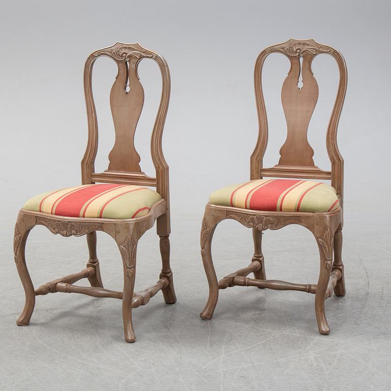 A set of six rococo style chairs, second half of the 20th century.