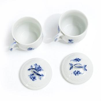 Royal Copenhagen, a set of twelve 'Blur Flower' custard cups, Denmark, 1957-58.