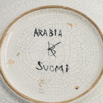 Birger Kaipiainen, malja, signeerattu Arabia BK Suomi. 1940-luku.