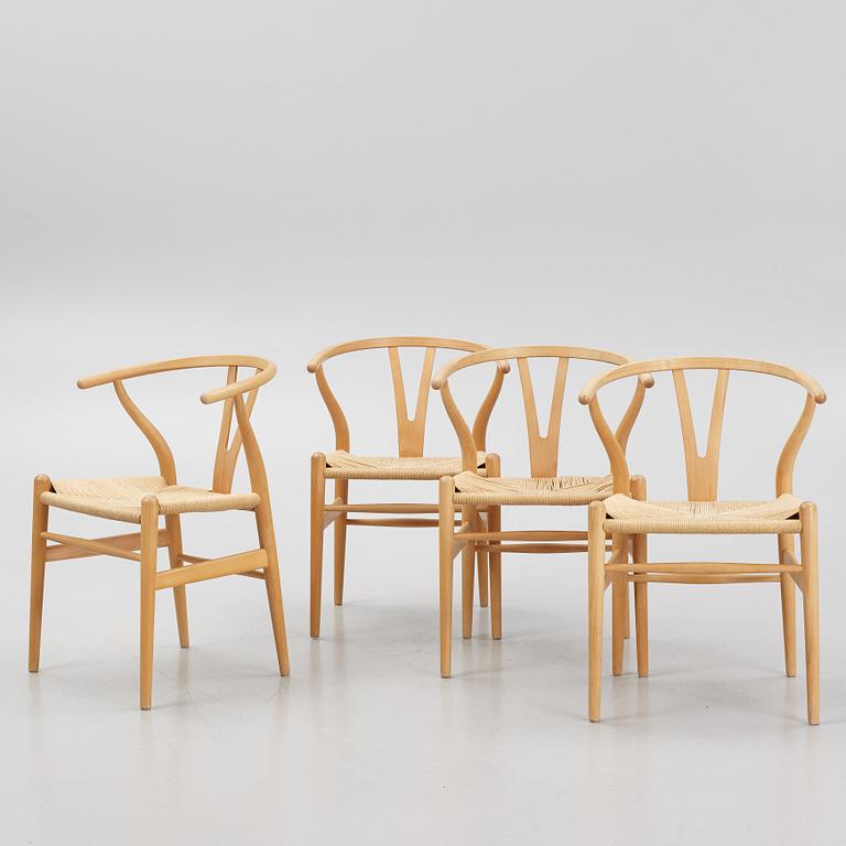 Hans J. Wegner, stolar, 4 st, "CH24", Carl Hansen & Son, Danmark, 2000-tal.