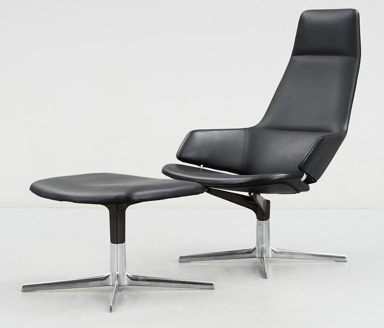 FÅTÖLJ med FOTPALL, "Aston Lounge" Jean Marie Massaud, Arper, formgiven 2006.