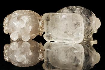 A set of two rock crystal censers, early 20th Century.