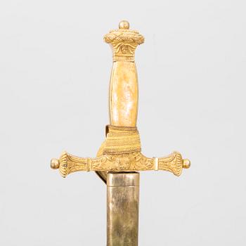 Official's sword, Swedish, 19th century,with scabbard.