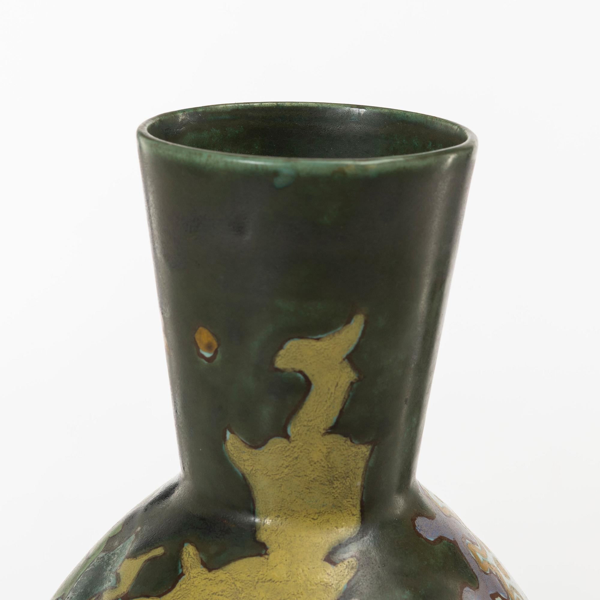 Desk set, 4 pieces, ceramic, bl a "Crocus", Gouda, Netherlands.