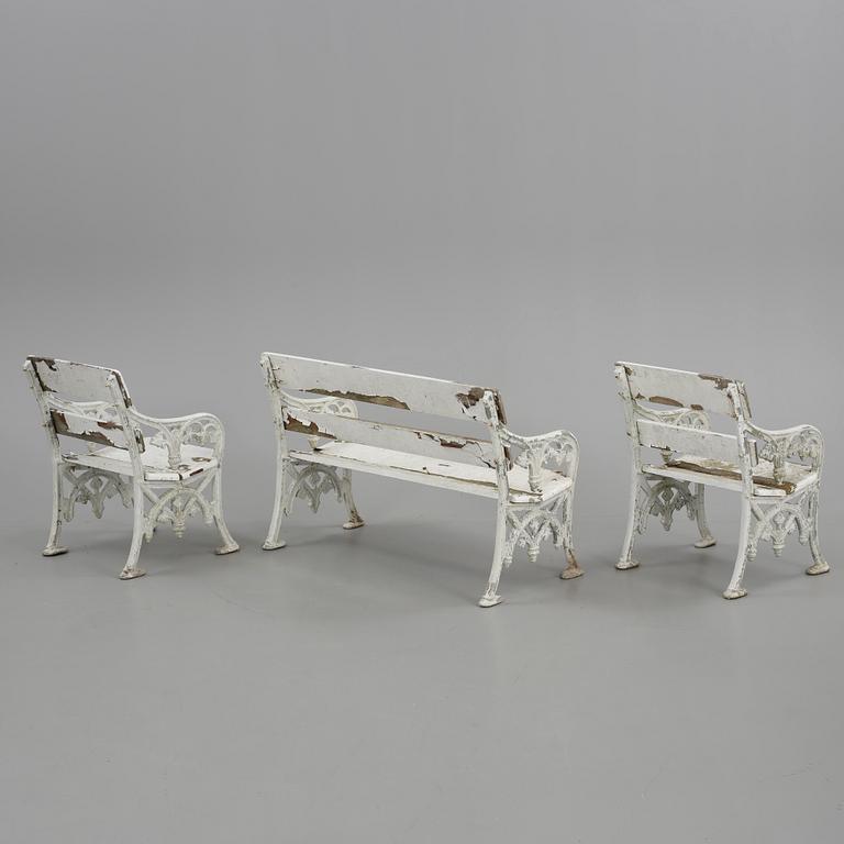 TRÄDGÅRDSGRUPP, 4 delar, aluminium, 1900-talets andra hälft.