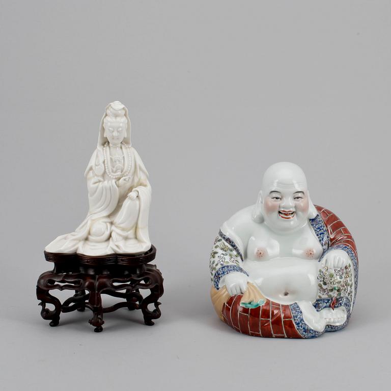 FIGURINER, 2 st, porslin, Kina, 1900-tal.