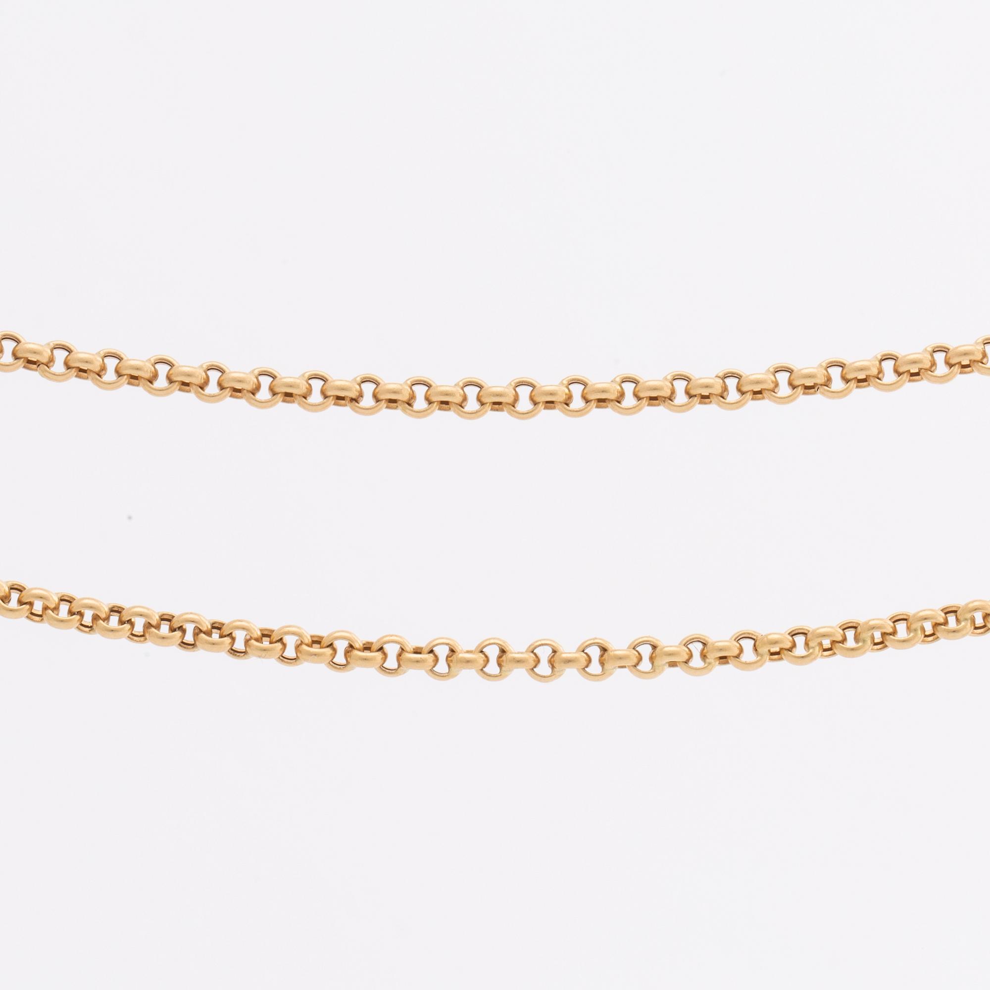 HALSKEDJA 18K guld, ärtlänk, 13,8 g, 75 cm.