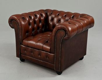 FÅTÖLJ, chesterfield-modell, 1900-tal.