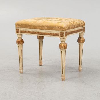 A Gustavian style stool, late 19th Century.