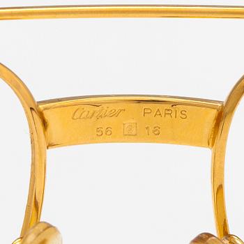 must de Cartier, Santos, a pair of eyeglass frames. Marked Cartier, Paris, Made in France 135, 56, 16.
