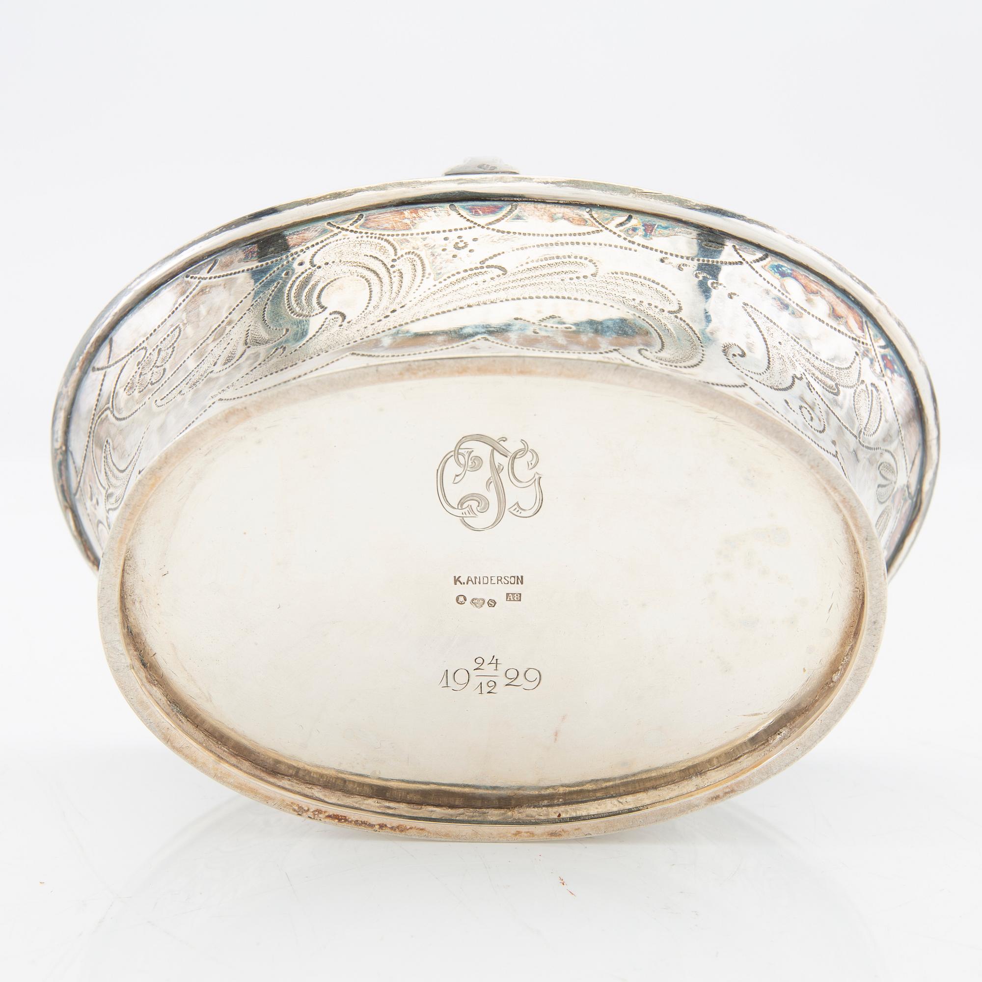 K Andersson kaffeservis silver Stockholm 1927.