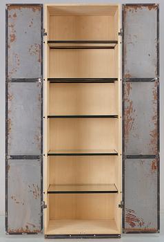 A Jonas Bohlin beech and steel panels cabinet 'Slottsbacken' by Källemo, Sweden late 1980's.