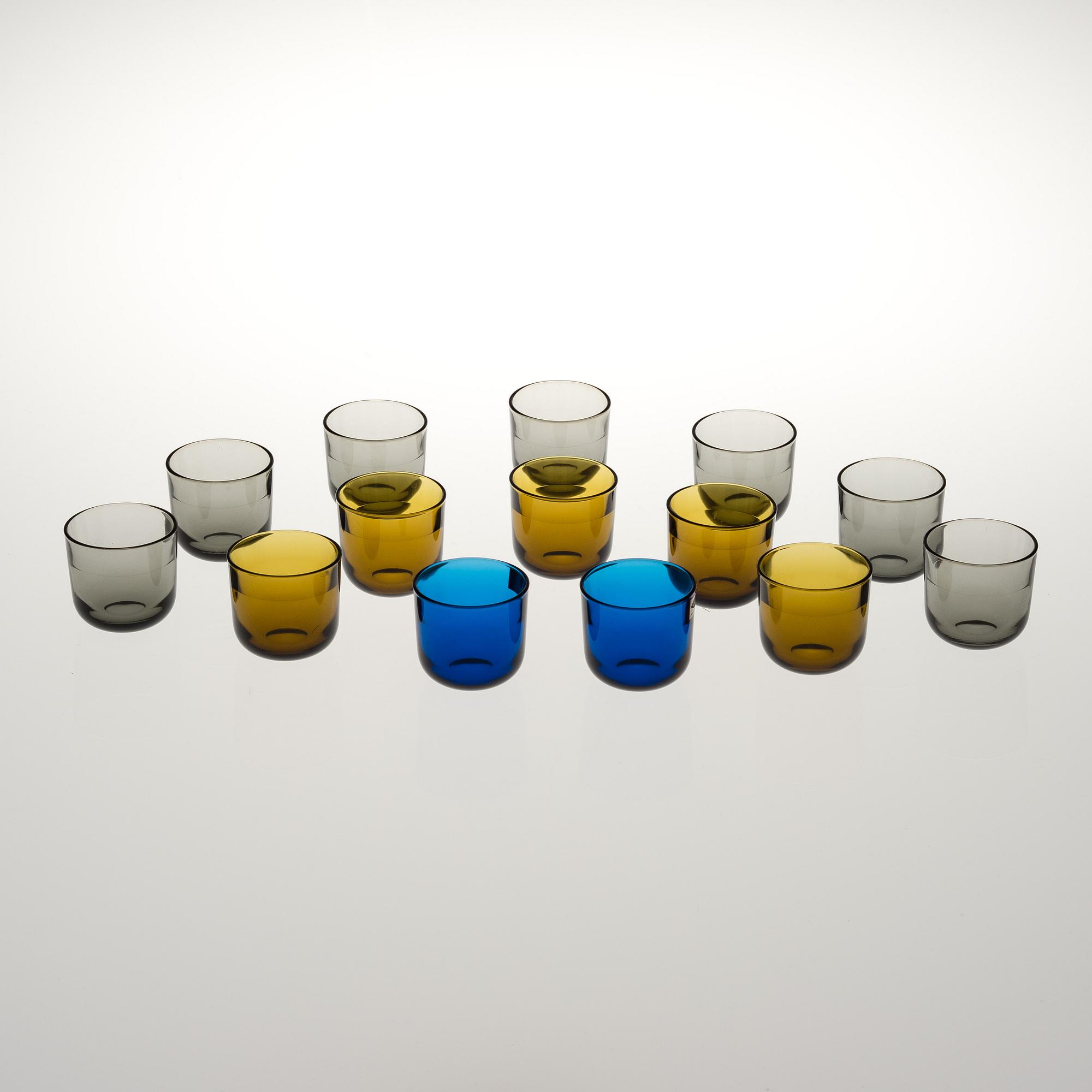 KAJ FRANCK, SNAPSGLAS, 14 st, modell 5023, Nuutajärvi.