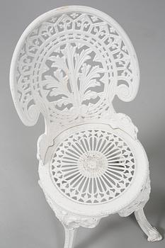 TRÄDGÅRDSMÖBLER, 5 delar, 1900-talets andra hälft.