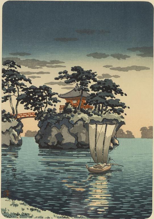 Tsuchiya Koitsu, "Godaido Shrine, Matsushima".