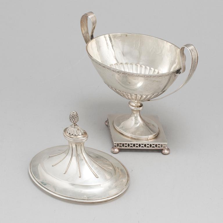 SOCKERSKÅL, silver, sengustaviansk stil, Stockholm, 1902.