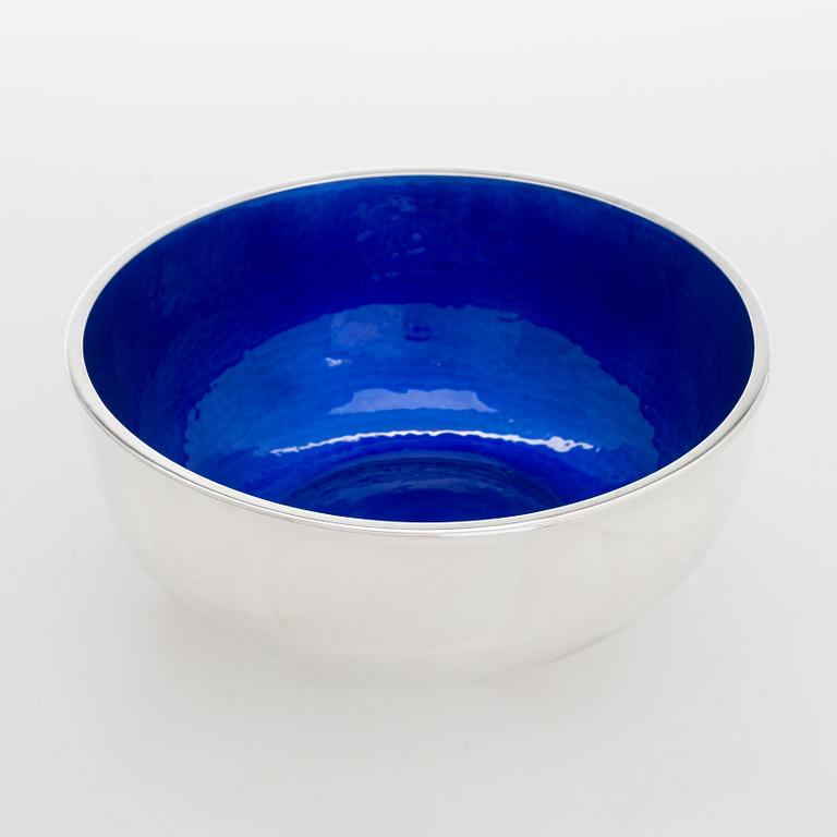 A sterling silver and enamel bowl, maker's mark of A. Tillander, Turku 2005.
