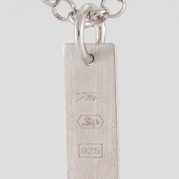 Tapio Wirkkala, pendant with chain "Moon Slice", sterling silver, for Kultakeskus.