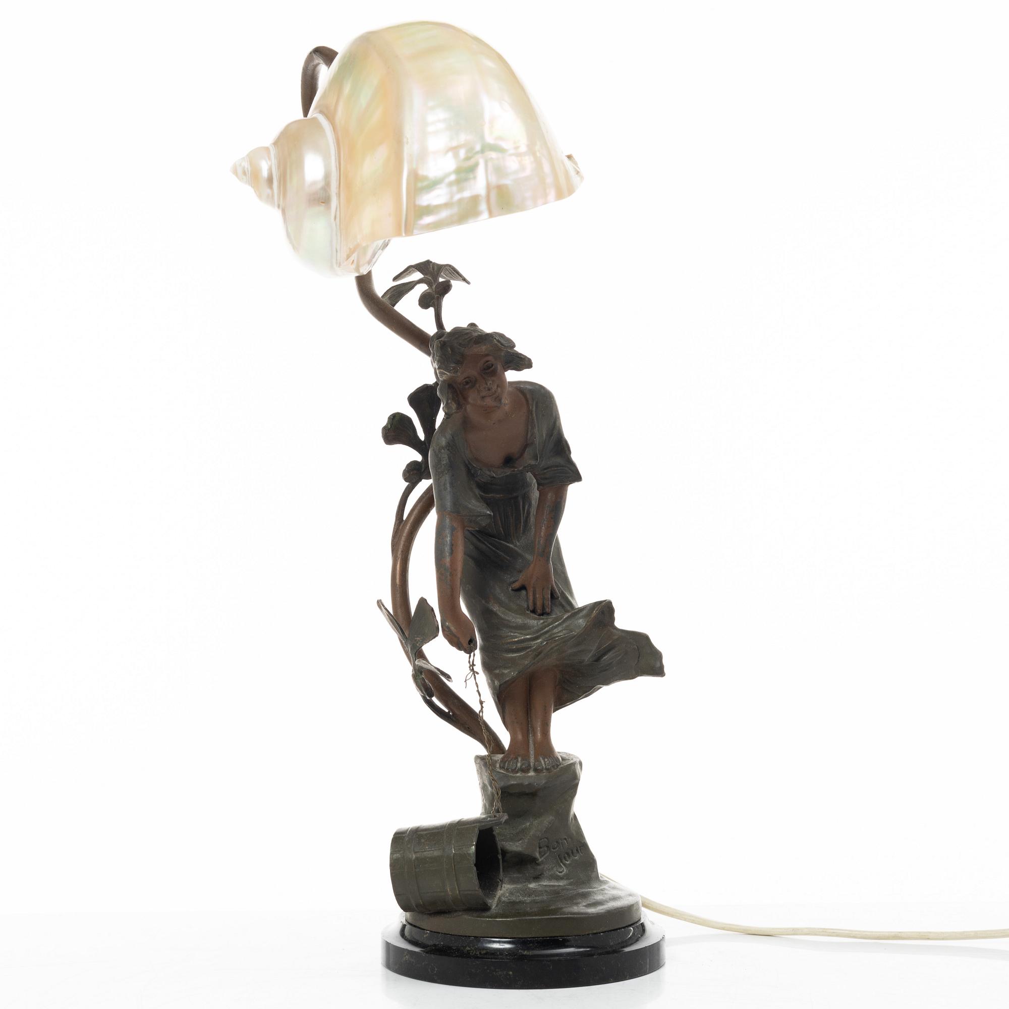 Ludwig Beck, bordslampa, "Bonjour", Art Nouveau, tidigt 1900-tal.