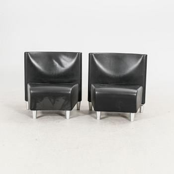 A set of eight leather easychairs by Erik Jørgensen Møbelfabrik, Svendborg, Denmark.