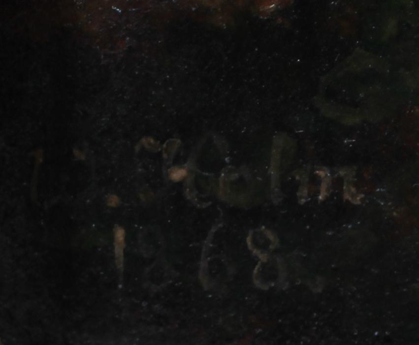 OKÄND KONSTNÄR ett par, olja på pappannå, sign Wilh Holm 1868.