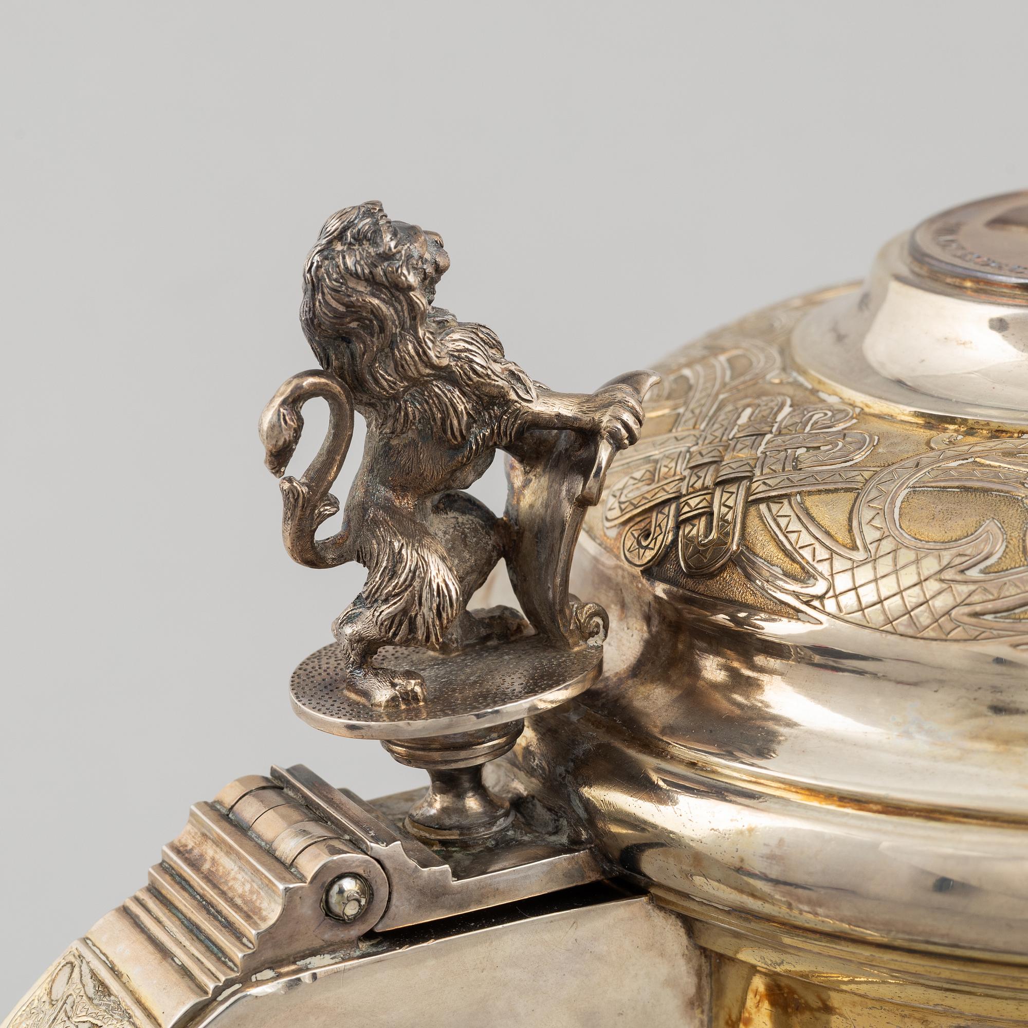 A Swedish silver tankard, mark of CG Hallberg, Stockholm 1887.