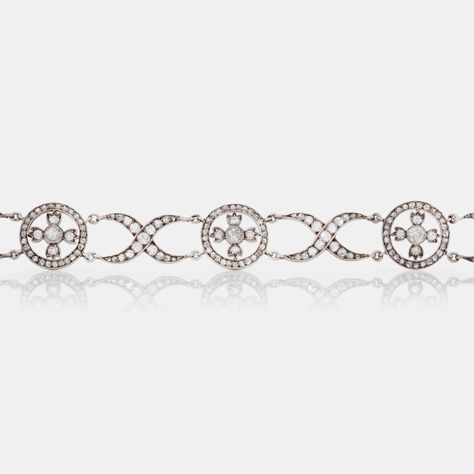 A rose-cut diamond bracelet.