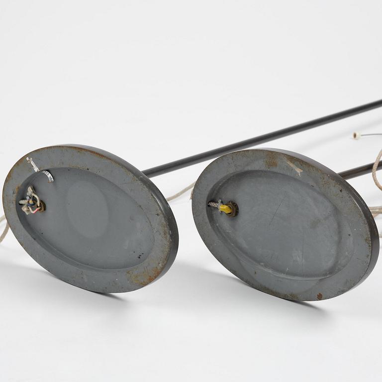 Arne Jacobsen, a pair of "AJ Royal" floor lamps, Louis Poulsen, Denmark, 1960s.