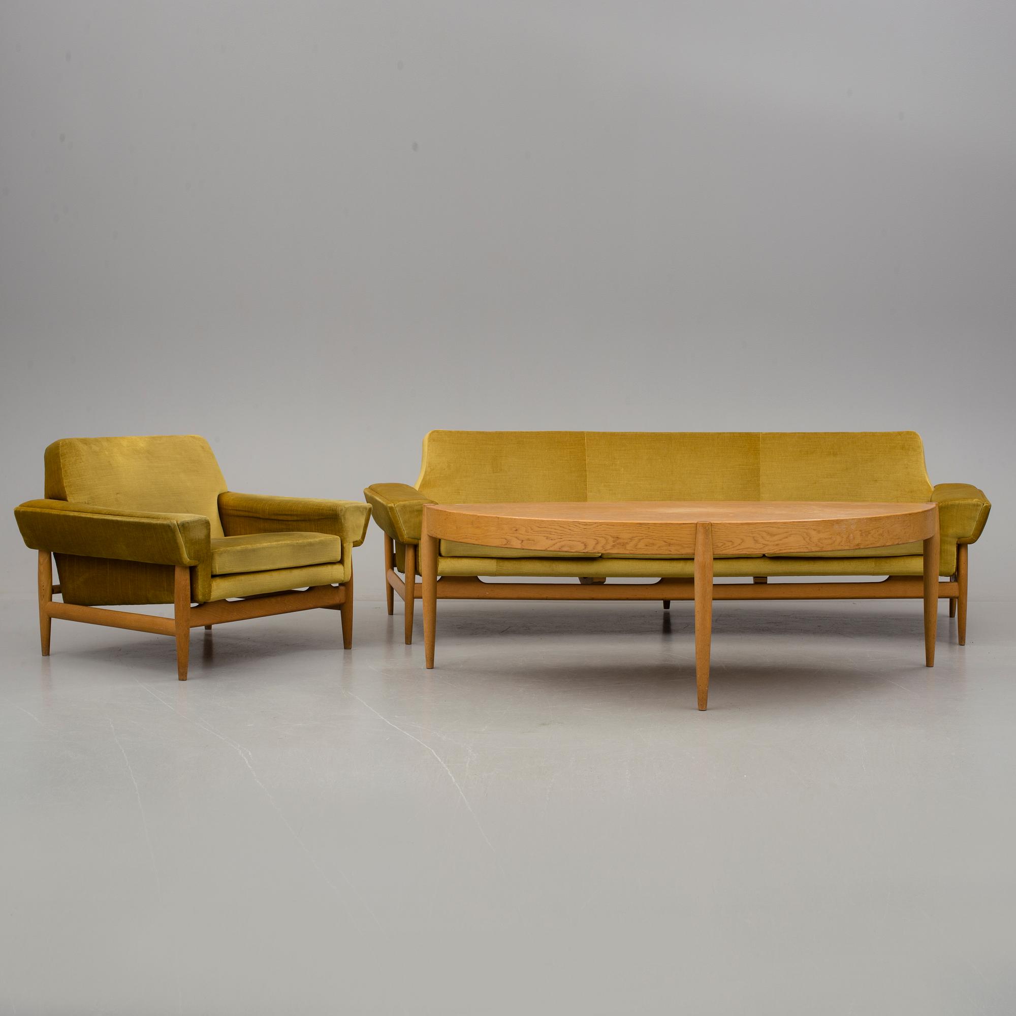 SOFFGRUPP, 3 delar, Johannes Andersen för Trensum möbelfabrik, 1900-talets andra hälft.