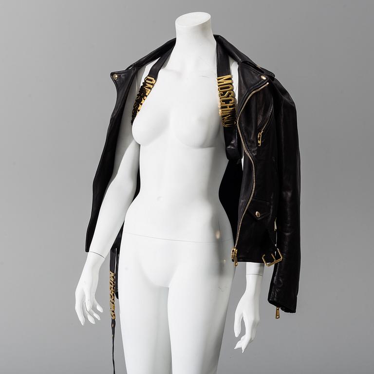 MOSCHINO, skinnjacka, italiensk storlek 48.