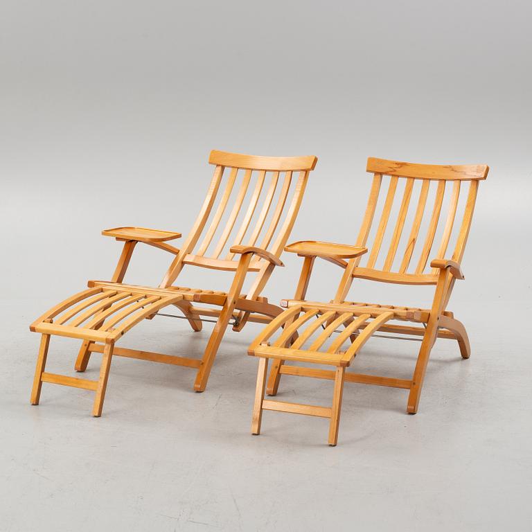 Deck chairs, a pair, Brogrens/Stockamöllan, later part of the 20th century.