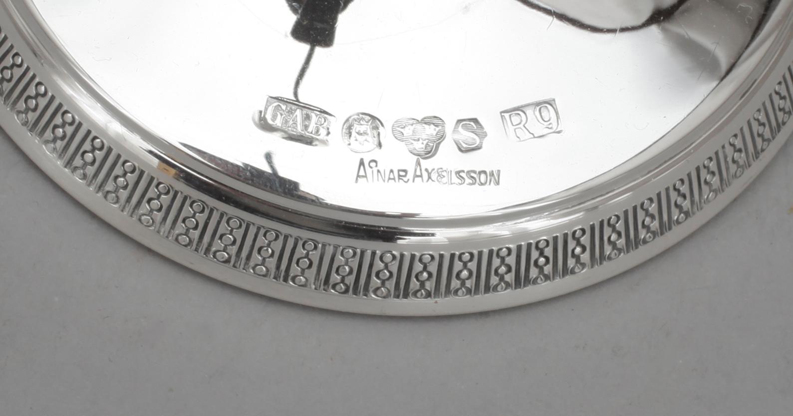 LJUSSTAKAR, ett par, silver, Ainar Axelsson,GAB, Stockholm, 1967.