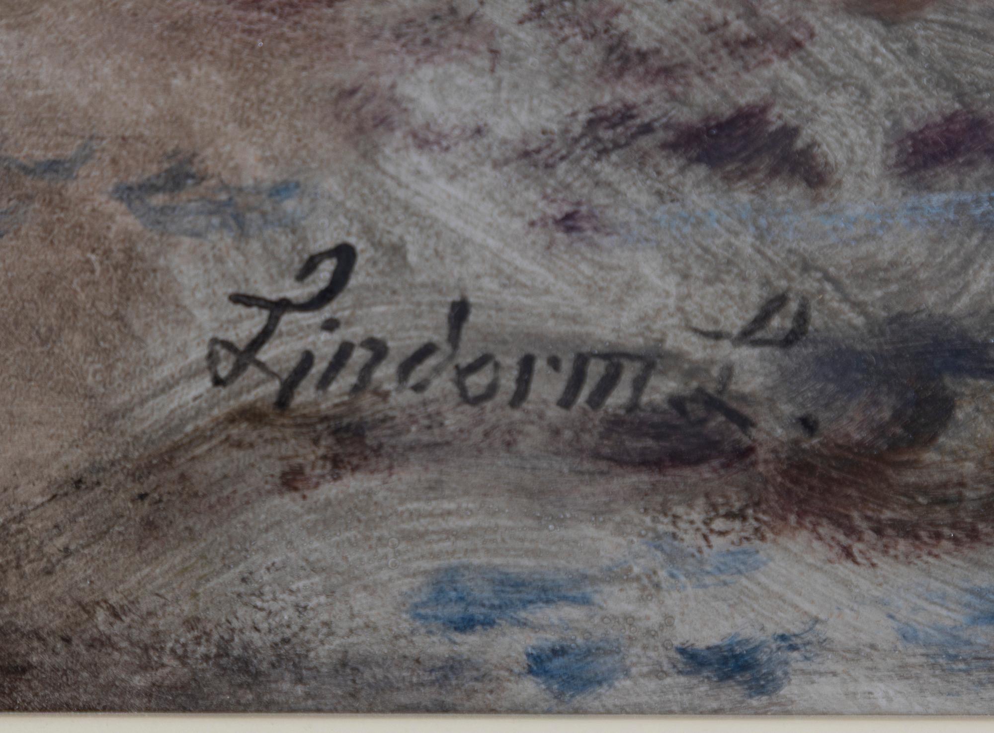 Lindorm Liljefors, Rådjur i vårvinterlandskap.