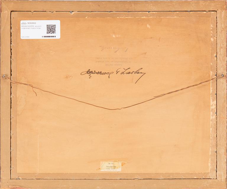 BRUNO HOPPE, water colour, not signed, certificate verso.