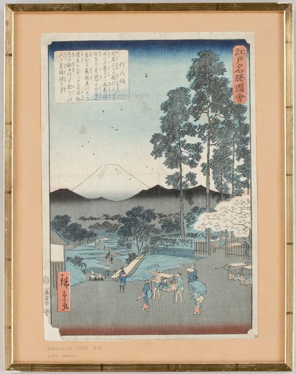 UTAGAWA HIROSHIGE, träsnitt, Japan, 1850-tal.