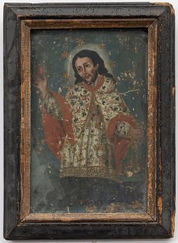 Cuzco School, 18th century, Christ with the Sacred Heart.