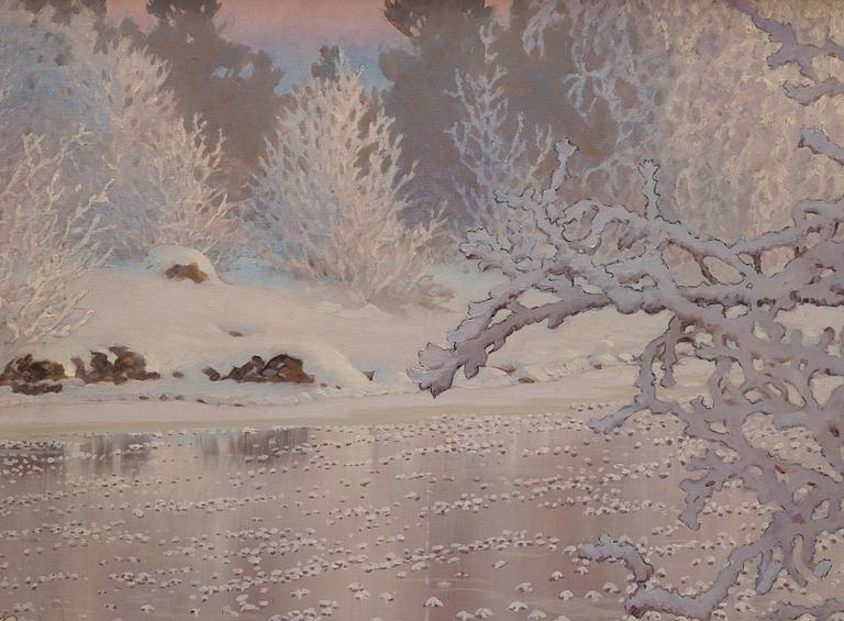 Gustaf Fjaestad, Winter landscape.