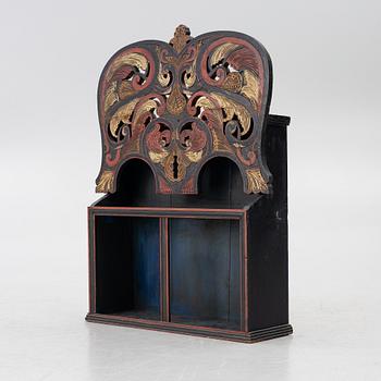 Wall-mounted shelf, folk art, Norway, 19th century.