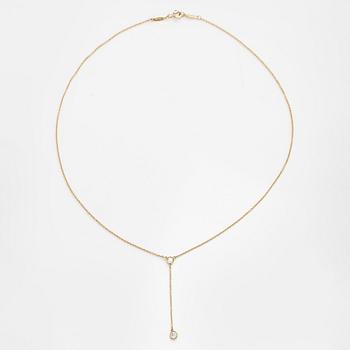 Tiffany & Co, Elsa Peretti, kaulakoru, "Diamonds by the Yard", 18K kultaa ja kaksi briljanttihiottua timanttia.