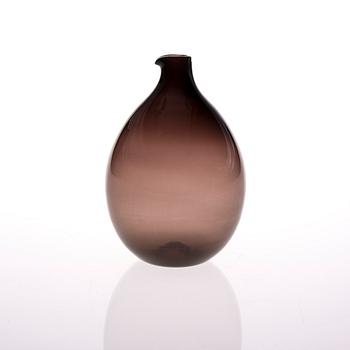 FLASKA, glas, "Fågelflaska" signerad Timo Sarpaneva, Iittala -57.