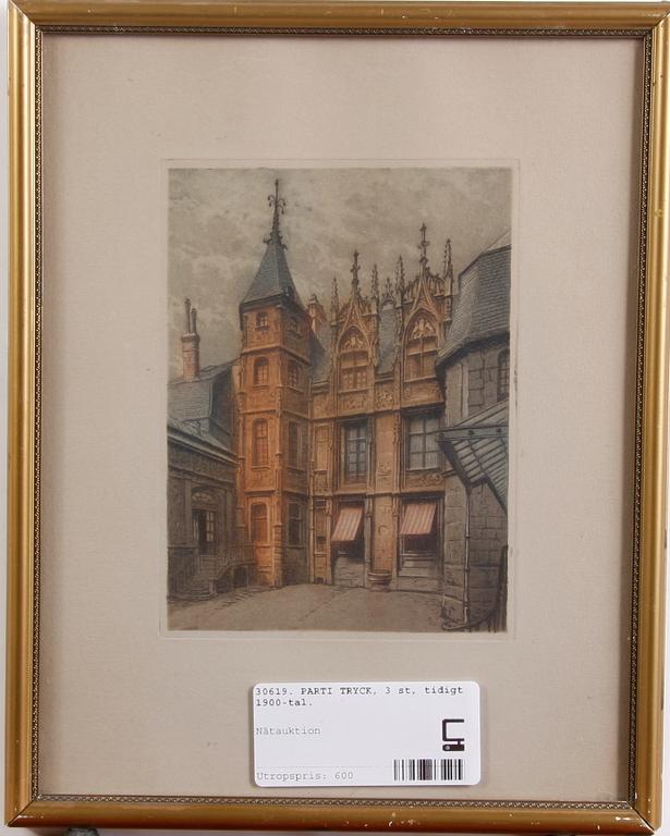 PARTI TRYCK, 3 st, tidigt 1900-tal.